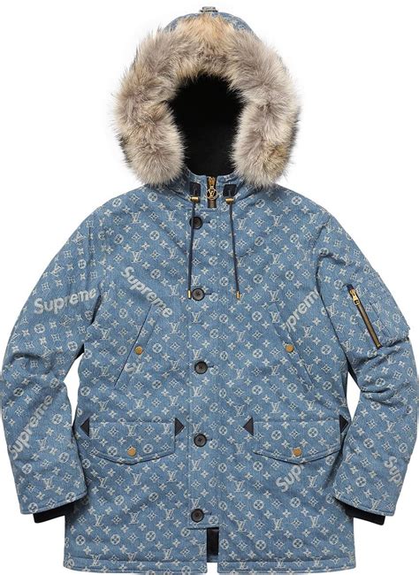 louis vuitton supreme winter jacket|supreme louis vuitton denim jacket.